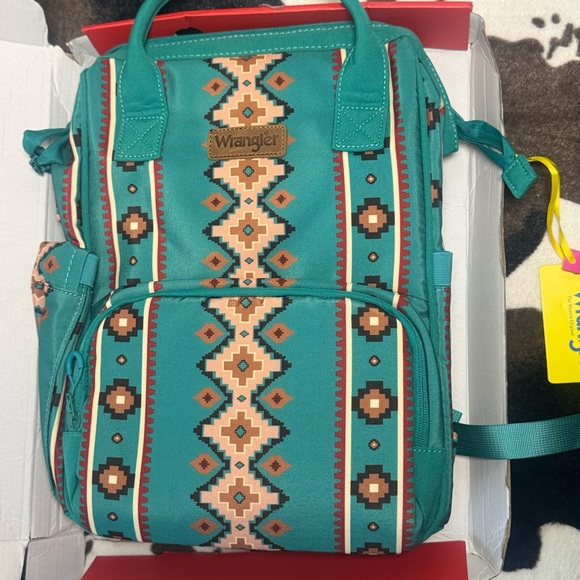Wrangler Handbags - Wrangler Turquoise Geometric Women's Backpack ( good for diaper bag)